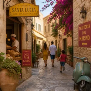 Turismo gamificado en una ciudad europea al atardecer