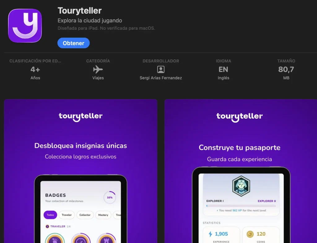 Touryteller ya está disponible en el App Store para iPhone
